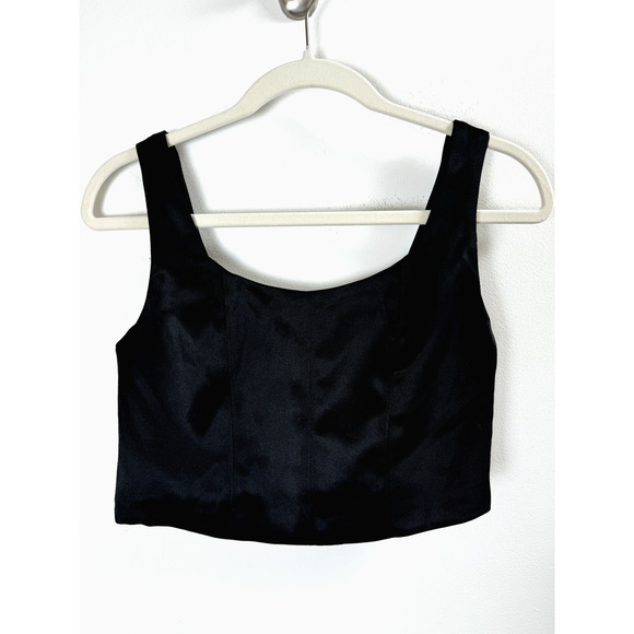 House of Harlow Satin Coquette Gothic Whimsygoth Dark Feminine Sexy Crop Top S - Picture 1 of 7